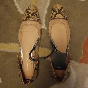 Zara snake print flats